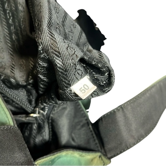 PRADA LUX Emerald/Olive GREEN Tessuto NYLON Lucite Clasp Shoulder 
RARE - Picture 13 of 13